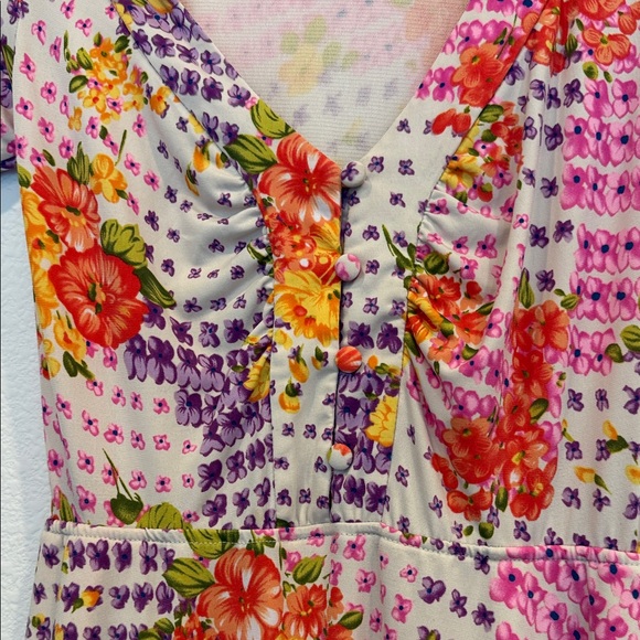 Free People Pink and Orange Floral Mini Dress - Picture 3 of 5